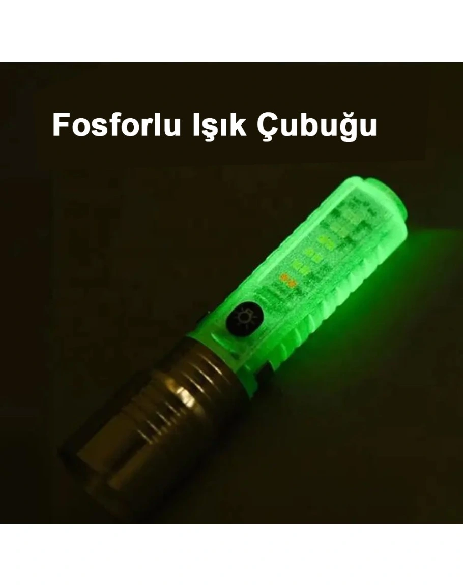 El Feneri 8 Mod Şarjlı Fosforlu Mıknatıslı Led El Feneri 5 El Feneri 8 Mod Şarjlı Fosforlu Mıknatıslı Led El Feneri - Görsel 5