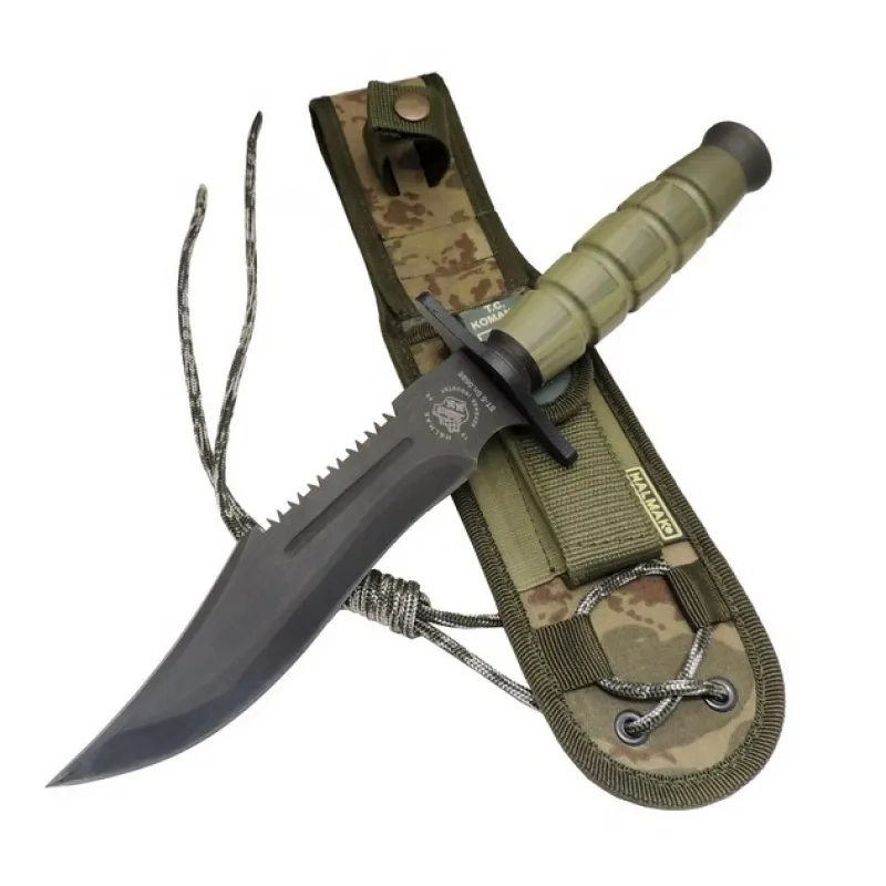Halmak 0698 Haki Komando Bıçağı 30cm - Testere Detaylı, Oluklu, Kılıflı 1 Halmak 0698 Haki Komando Bıçağı 30cm - Testere Detaylı, Oluklu, Kılıflı