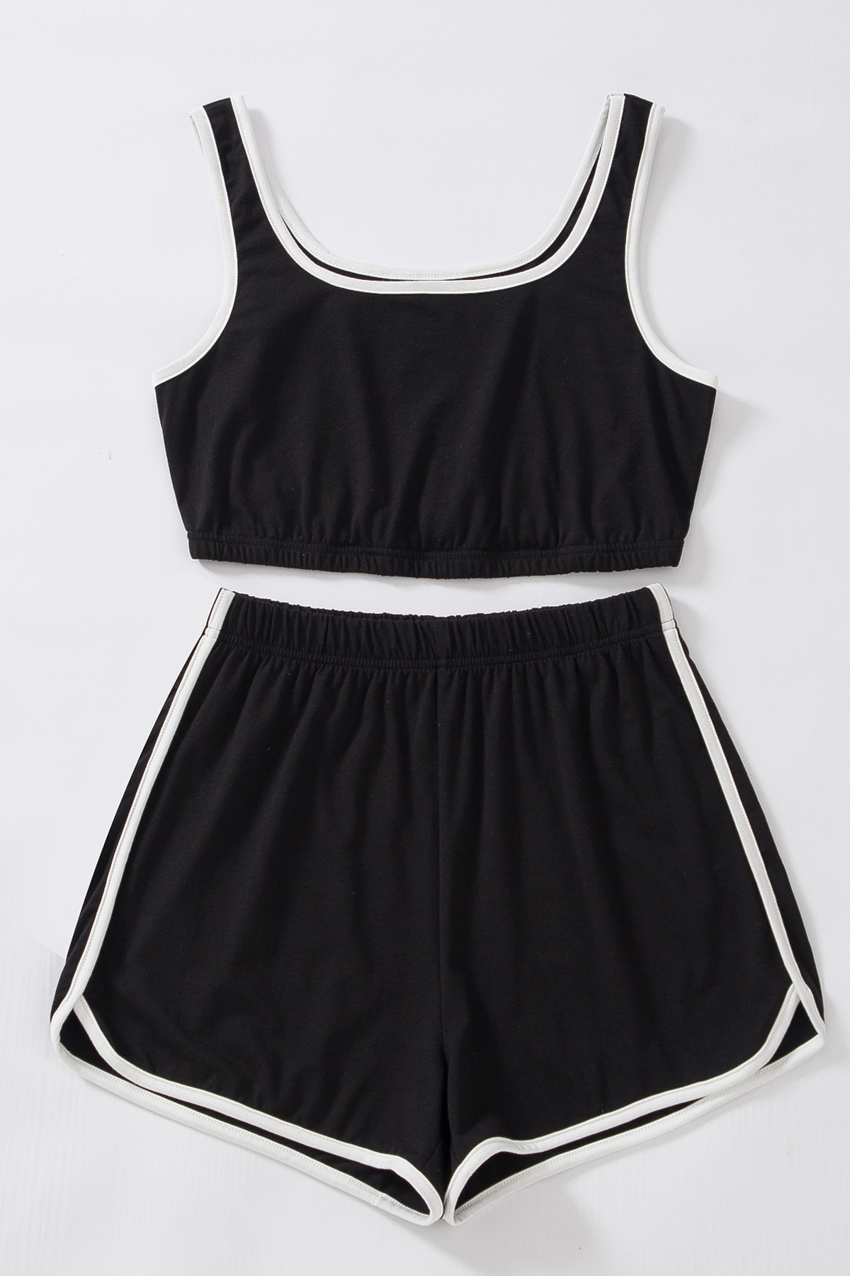 Kadın Siyah Askılı Crop Top ve Şortlu Gecelik Takım H110560 2 Kadın Siyah Askılı Crop Top ve Şortlu Gecelik Takım H110560 - Görsel 2
