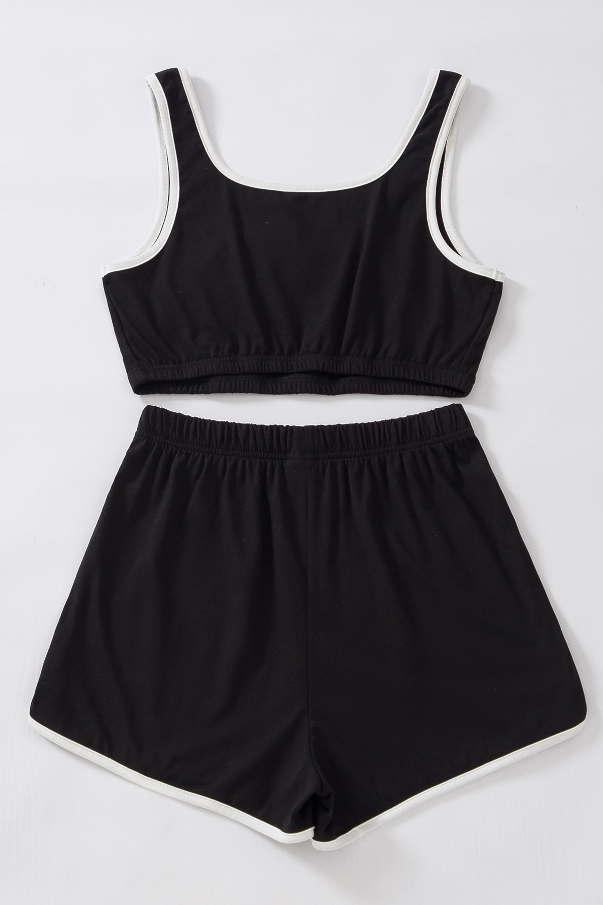 Kadın Siyah Askılı Crop Top ve Şortlu Gecelik Takım H110560 3 Kadın Siyah Askılı Crop Top ve Şortlu Gecelik Takım H110560 - Görsel 3