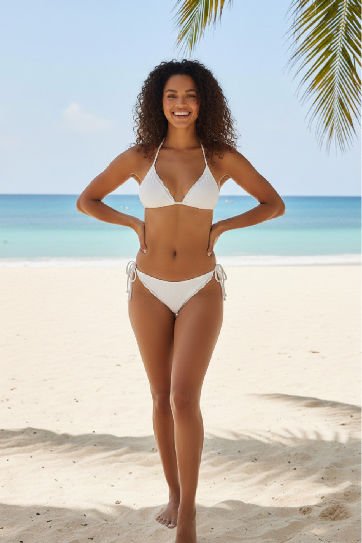 Kadın Beyaz Pedli Bel ve Boyundan Bağlamalı Dantelli Şık Bikini Takımı 3 Kadın Beyaz Pedli Bel ve Boyundan Bağlamalı Dantelli Şık Bikini Takımı - Görsel 3