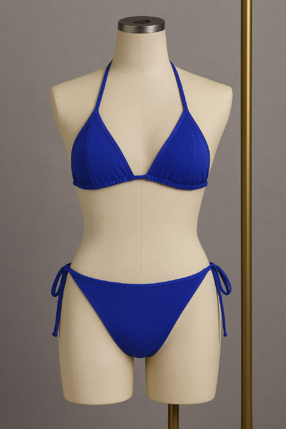 Kadın Mavi Yandan ve Boyundan Bağlamalı Bikini Mayo Takımı 2 Kadın Mavi Yandan ve Boyundan Bağlamalı Bikini Mayo Takımı - Görsel 2