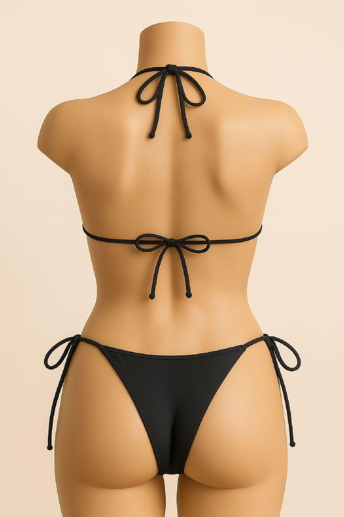 Kadın Siyah Yandan ve Boyundan Bağlamalı Bikini Mayo Takımı 3 Kadın Siyah Yandan ve Boyundan Bağlamalı Bikini Mayo Takımı - Görsel 3