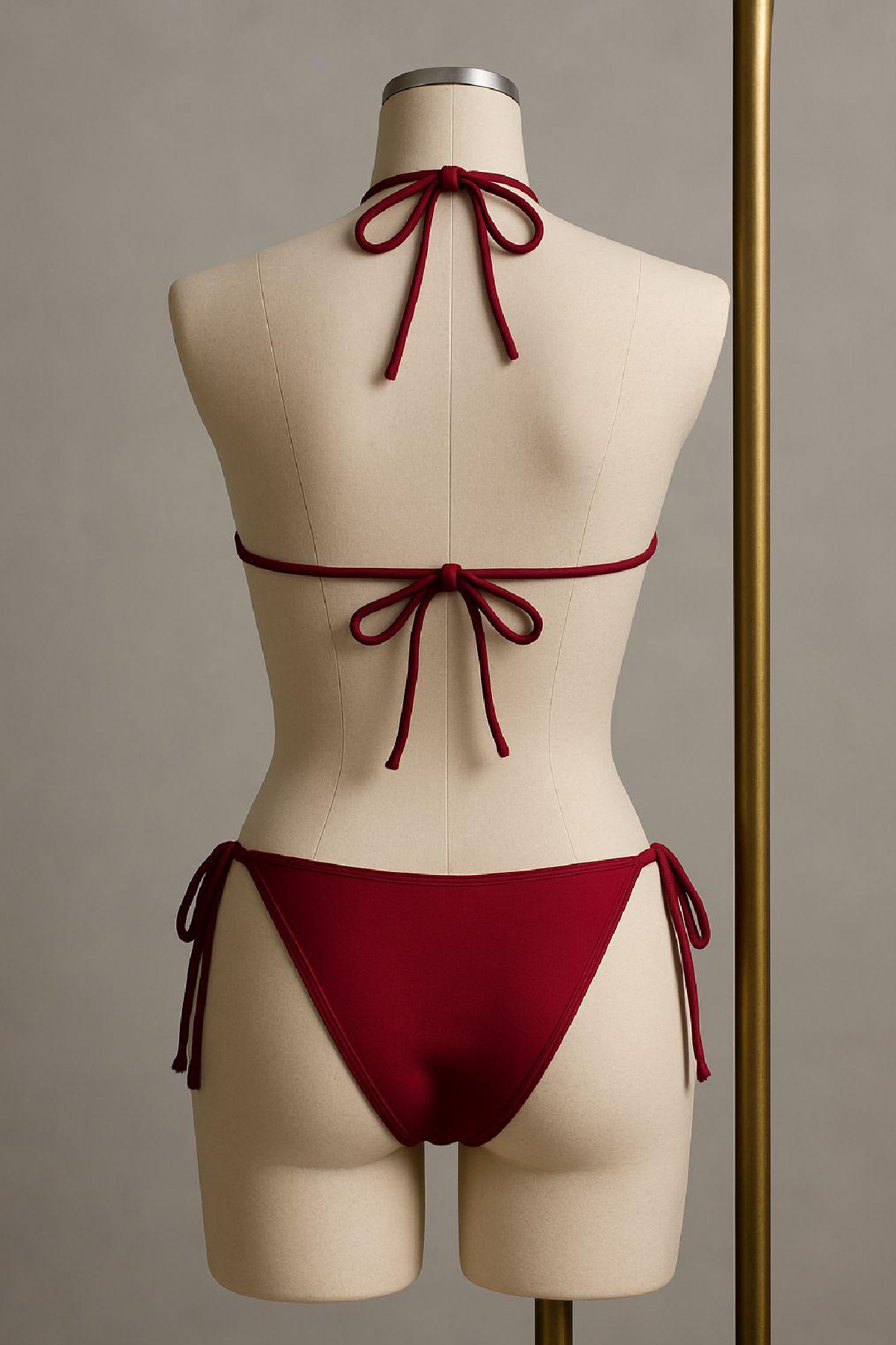 Kadın Bordo Yandan ve Boyundan Bağlamalı Bikini Mayo Takımı 3 Kadın Bordo Yandan ve Boyundan Bağlamalı Bikini Mayo Takımı - Görsel 3