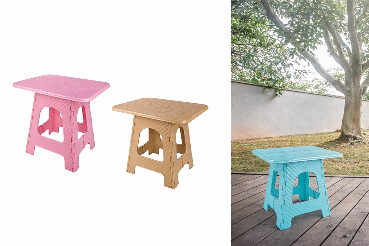 Katlanır Rattan Sehpa Dayanıklı Plastik Balkon Bahçe Kamp Sehpası 1 Katlanır Rattan Sehpa Dayanıklı Plastik Balkon Bahçe Kamp Sehpası