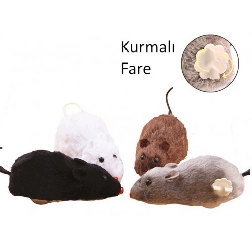 Kurmalı Kedi Eğitim Oyuncağı Tüylü Fare 3 Kurmalı Kedi Eğitim Oyuncağı Tüylü Fare - Görsel 3