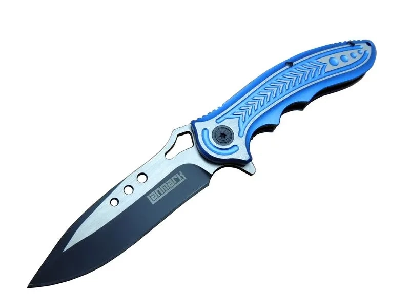 Lanmark T60b Kamp Çakı 20 Cm - Mavi Sap, Otomatik, Kemerlikli 1 Lanmark T60b Kamp Çakı 20 Cm - Mavi Sap, Otomatik, Kemerlikli