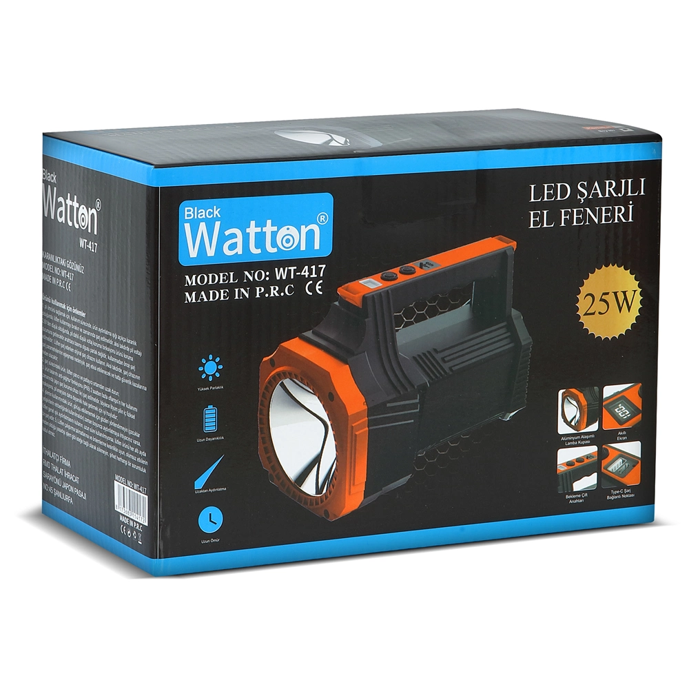 Led Şarjlı El Feneri 25w Wt-417 2 Led Şarjlı El Feneri 25w Wt-417 - Görsel 2