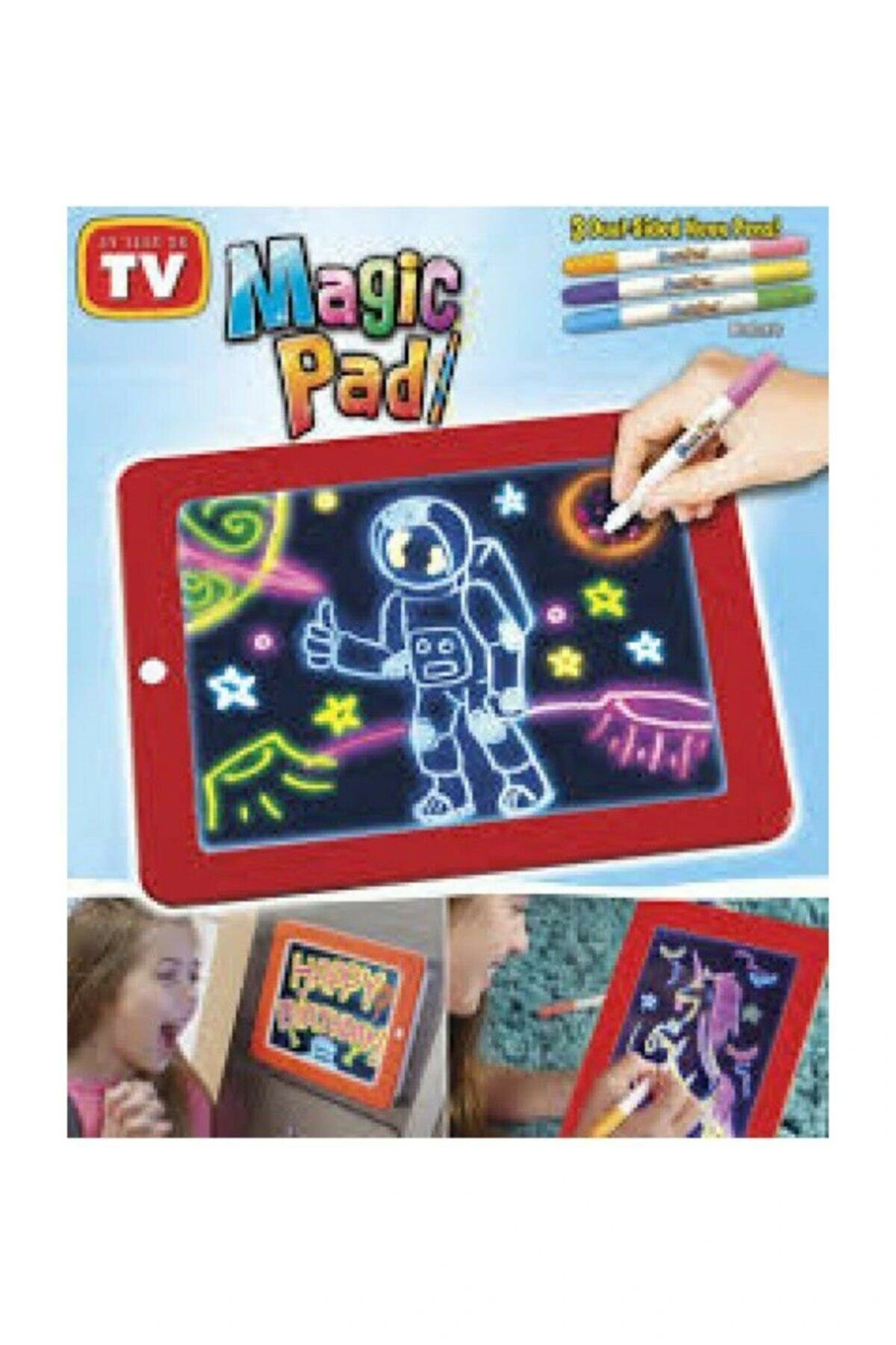 Magic Pad Çocuk Eğitici Sihirli Işıklı Kalemli Öğretici Pili Pad 3 Magic Pad Çocuk Eğitici Sihirli Işıklı Kalemli Öğretici Pili Pad - Görsel 3