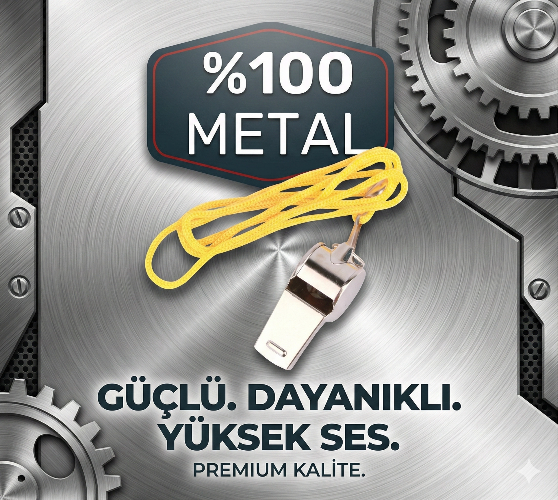 Metal Ipli Hakem Ve Deprem Düdüğü (24'lü) 2 Metal Ipli Hakem Ve Deprem Düdüğü (24'lü) - Görsel 2