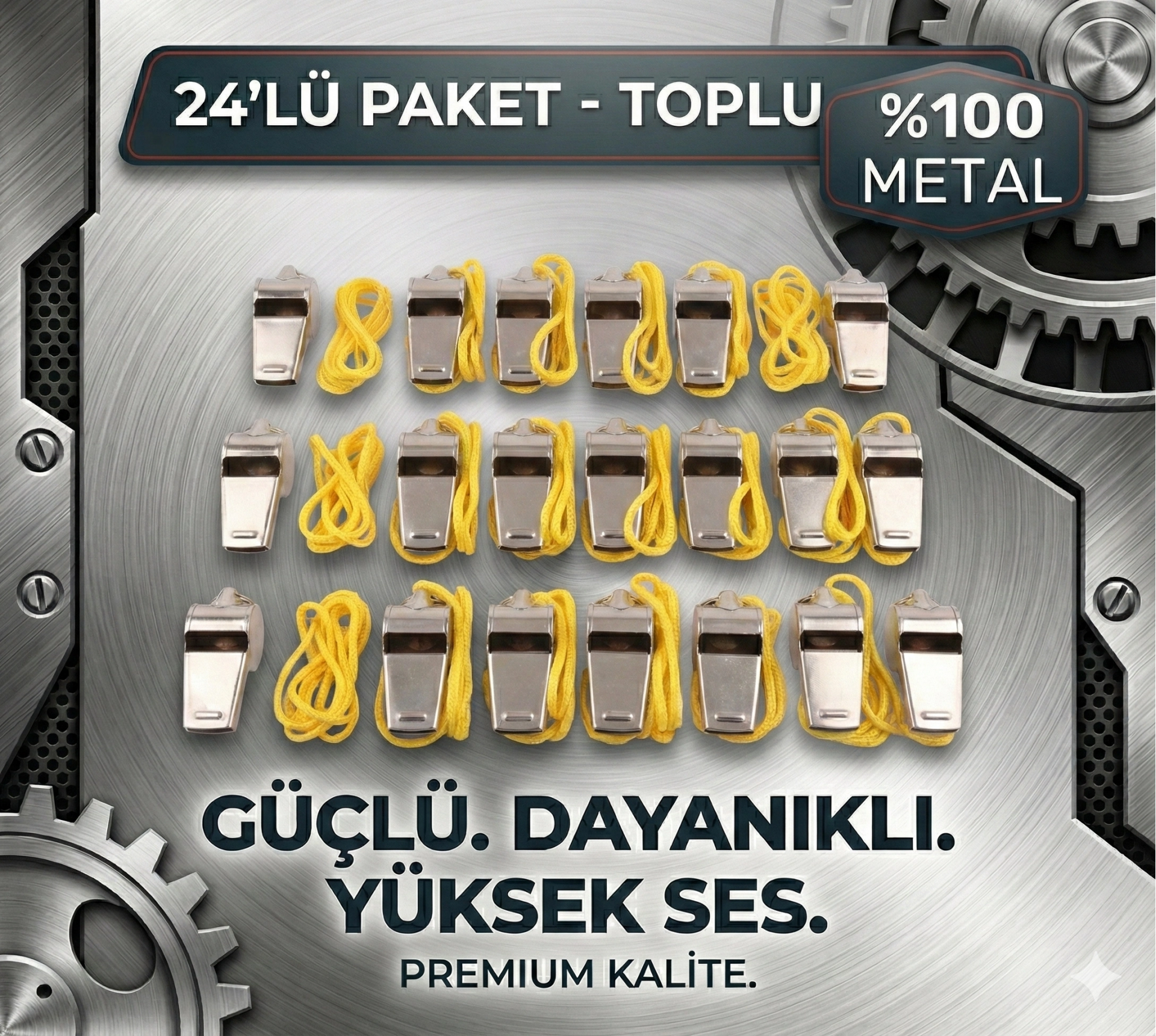 Metal Ipli Hakem Ve Deprem Düdüğü (24'lü) 4 Metal Ipli Hakem Ve Deprem Düdüğü (24'lü) - Görsel 4