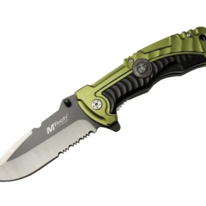Mtech 4-12-1 Haki Kurtarma / Kamp Çakısı 21cm- Yarı Otomatik, Testere Detaylı, Cam Kırma Aparatlı, Kemerlikli