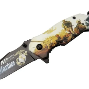 Mtech 4 23 2 Marines Kurtarma / Kamp Çakı 20cm - Yarı Otomatik, Kemerlikli, Cam Kırma Ve İp Kesme Aparatlı