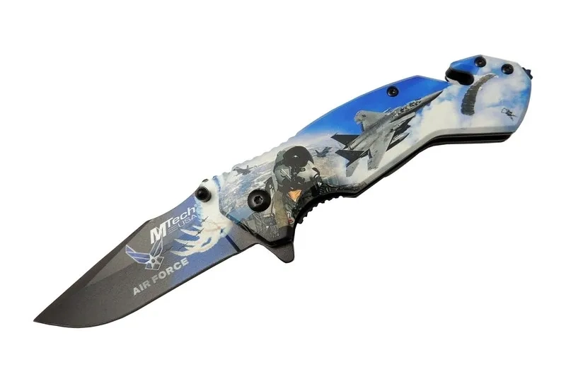 Mtech 4 23 4 Air Force Kurtarma / Kamp Çakı 20cm - Yarı Otomatik, Kemerlikli, Cam Kırma Ve İp Kesme Aparatlı 1 Mtech 4 23 4 Air Force Kurtarma / Kamp Çakı 20cm - Yarı Otomatik, Kemerlikli, Cam Kırma Ve İp Kesme Aparatlı