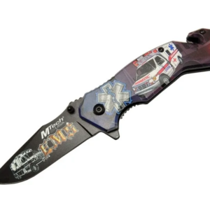 Mtech 4 23 5 İlkyardım Kurtarma / Kamp Çakı 20cm - Yarı Otomatik, Kemerlikli, Cam Kırma Ve İp Kesme Aparatlı