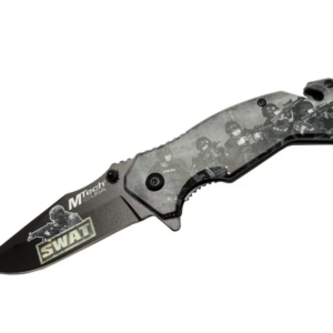 Mtech 4 23 6 Swat Kurtarma / Kamp Çakı 20cm - Yarı Otomatik, Kemerlikli, Cam Kırma Ve İp Kesme Aparatlı