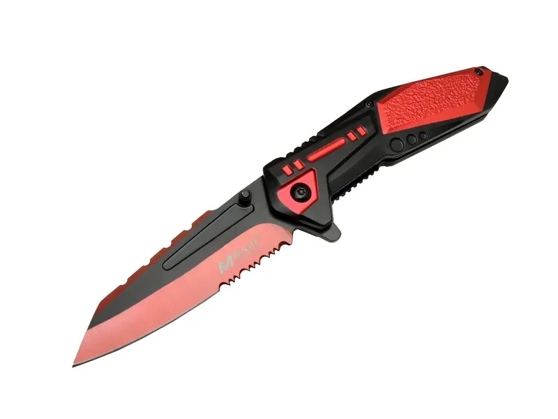 Mtech 4173 Kırmızı Kamp Çakı 21cm - Yarı Otomatik, Kemerlikli, Testere Detaylı 1 Mtech 4173 Kırmızı Kamp Çakı 21cm - Yarı Otomatik, Kemerlikli, Testere Detaylı