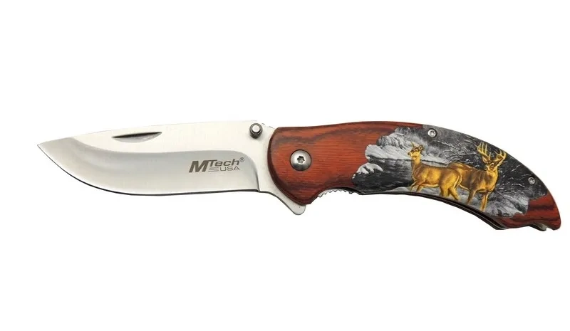 Mtech Y13 G Kahverengi Kamp Çakı 20cm- Yarı Otomatik, Kemerlkli, Ahşap Geyik İşlemeli Sap 1 Mtech Y13 G Kahverengi Kamp Çakı 20cm- Yarı Otomatik, Kemerlkli, Ahşap Geyik İşlemeli Sap