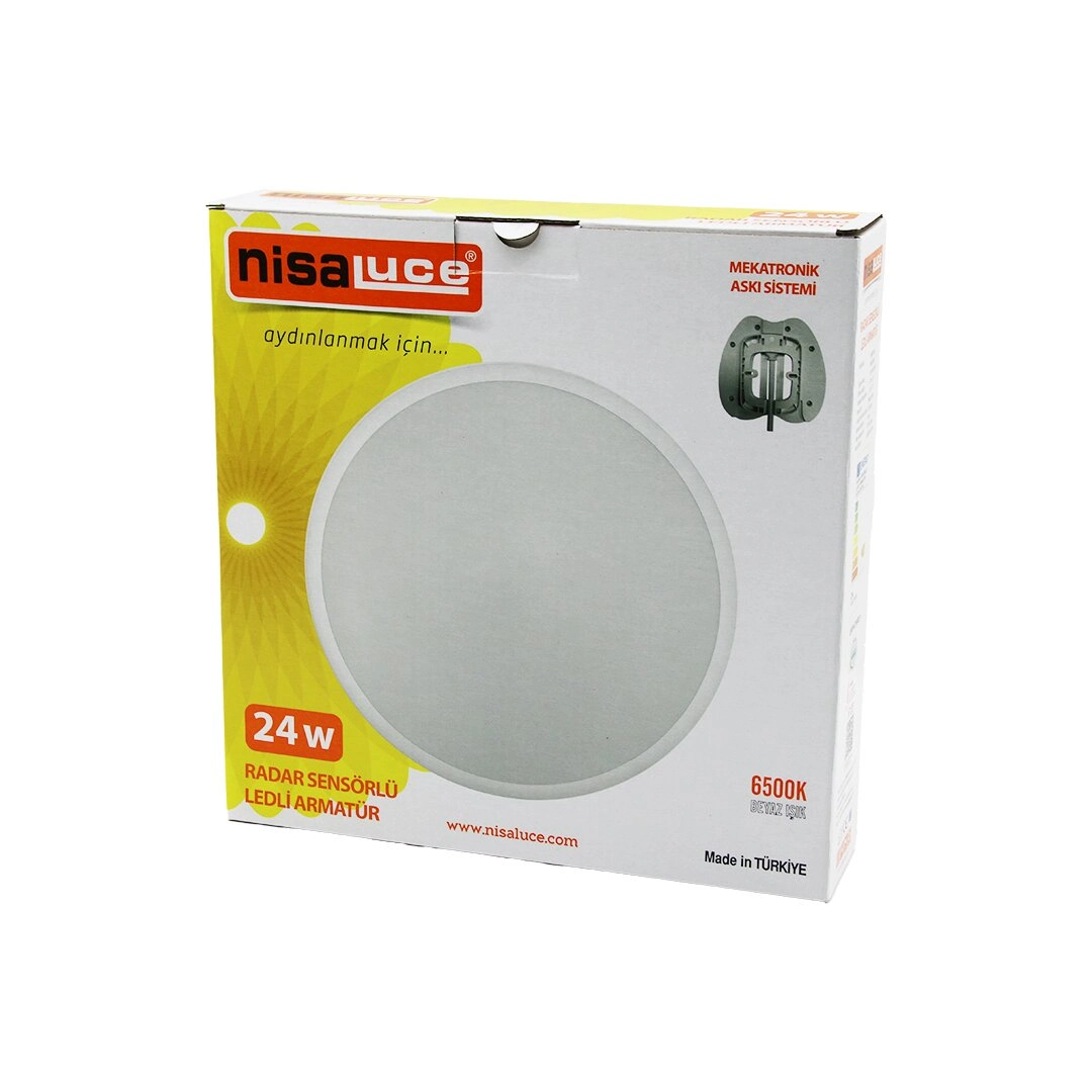 Nisaluce Eamp-106/b 24w Radar Sensörlü Ledli Armatür Beyaz Çerçeve Mekatronik Askı Sistemi 6500k - 2160lm 1 Nisaluce Eamp-106/b 24w Radar Sensörlü Ledli Armatür Beyaz Çerçeve Mekatronik Askı Sistemi 6500k - 2160lm
