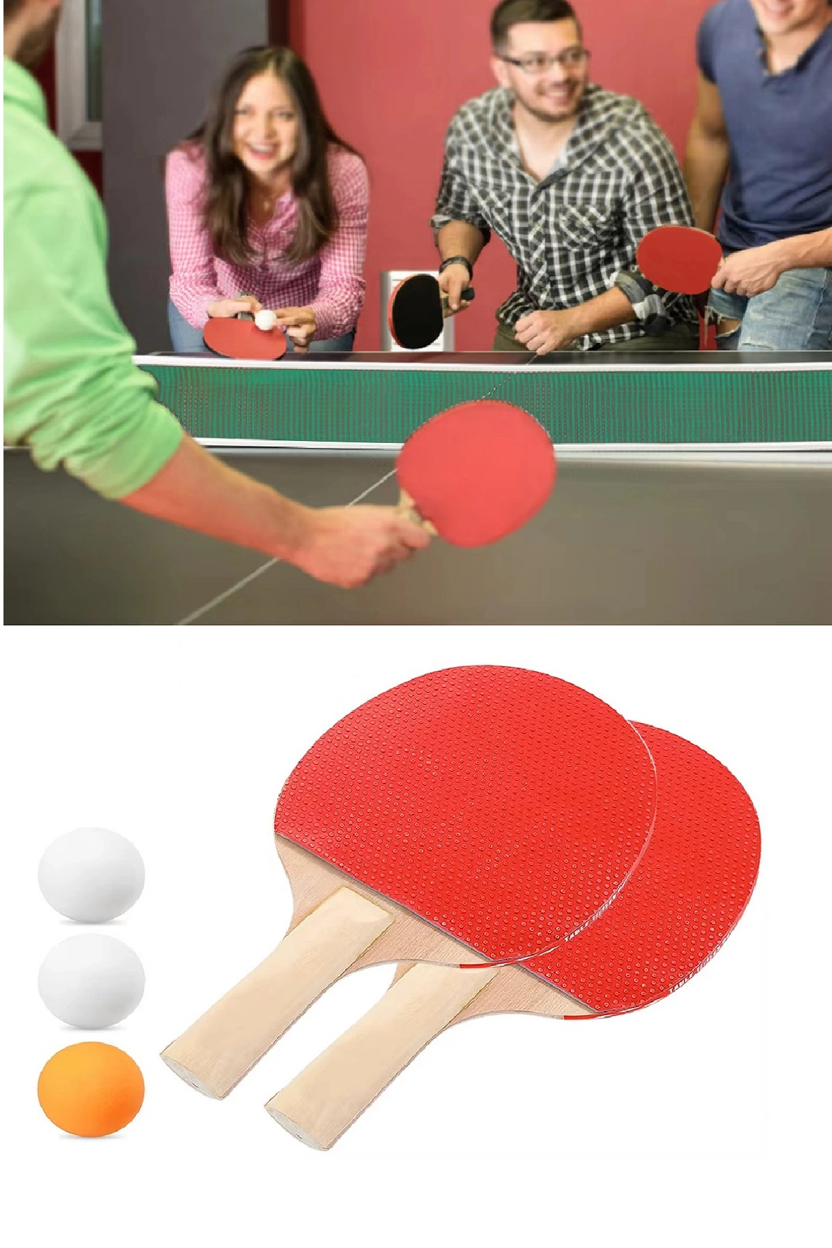 Ping Pong Masa Tenisi Seti Tenis Raketi Seti 2 Raket + 3 Ping Pong Topu Spor Aksesuarları 1 Ping Pong Masa Tenisi Seti Tenis Raketi Seti 2 Raket + 3 Ping Pong Topu Spor Aksesuarları