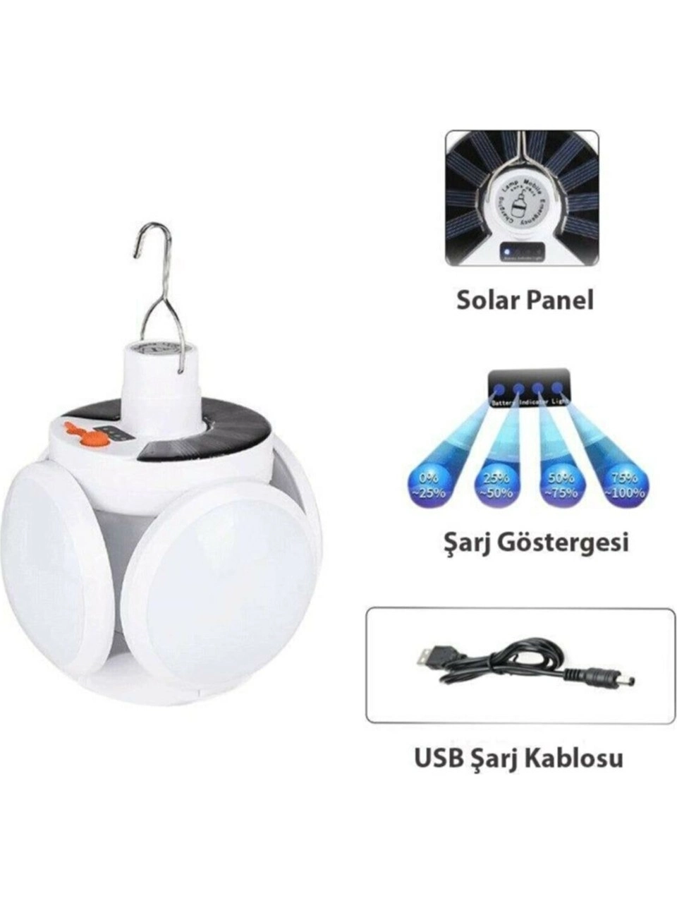 Polizei P-038 Solar Güneş Enerji Ve Usb Sarjli 5 Kanatlı 1 Polizei P-038 Solar Güneş Enerji Ve Usb Sarjli 5 Kanatlı