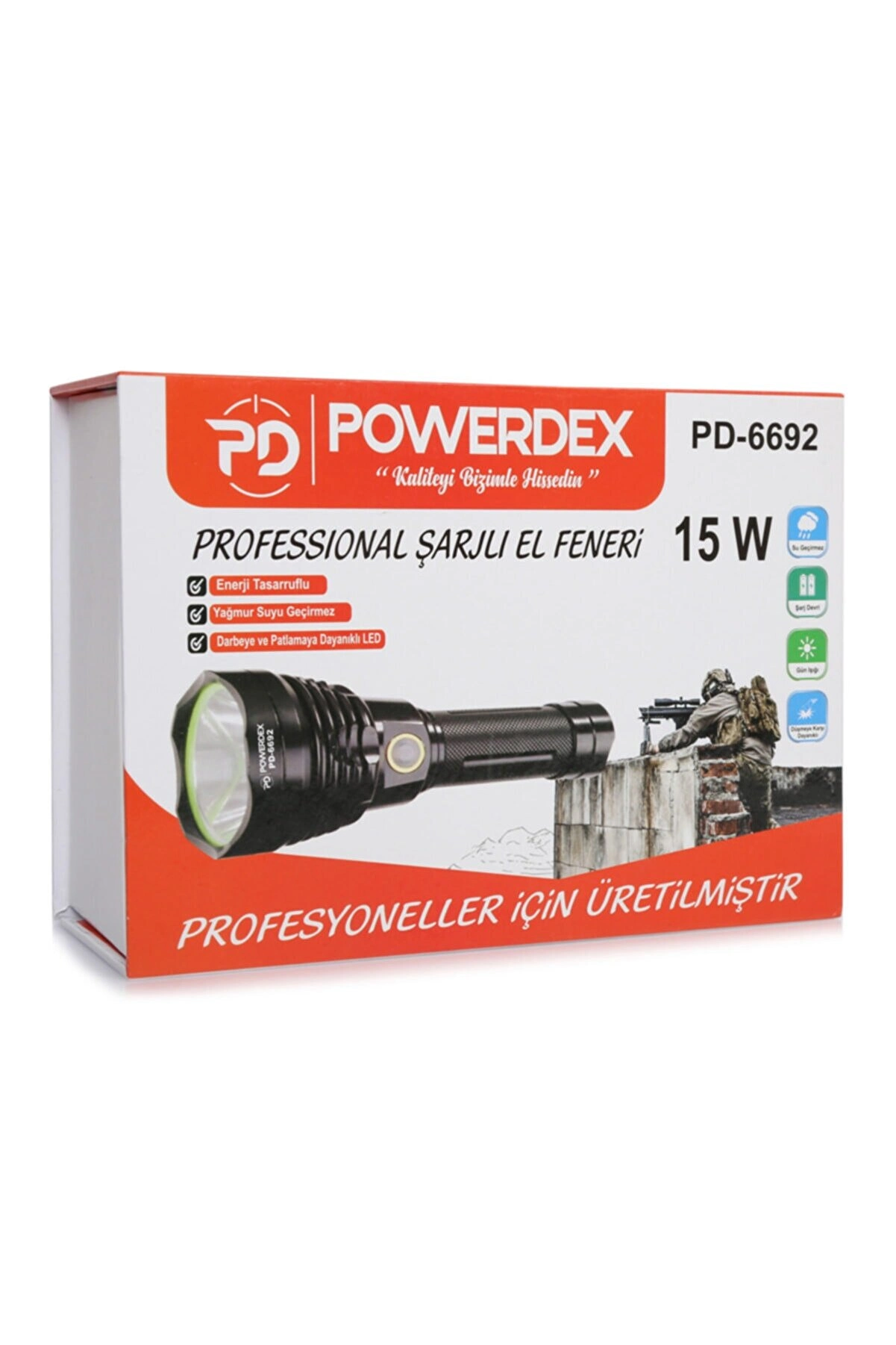 Powerdex Pd-6692 15 Watt 1000 Lümen Profesyonel Şarjlı El Feneri 2 Powerdex Pd-6692 15 Watt 1000 Lümen Profesyonel Şarjlı El Feneri - Görsel 2