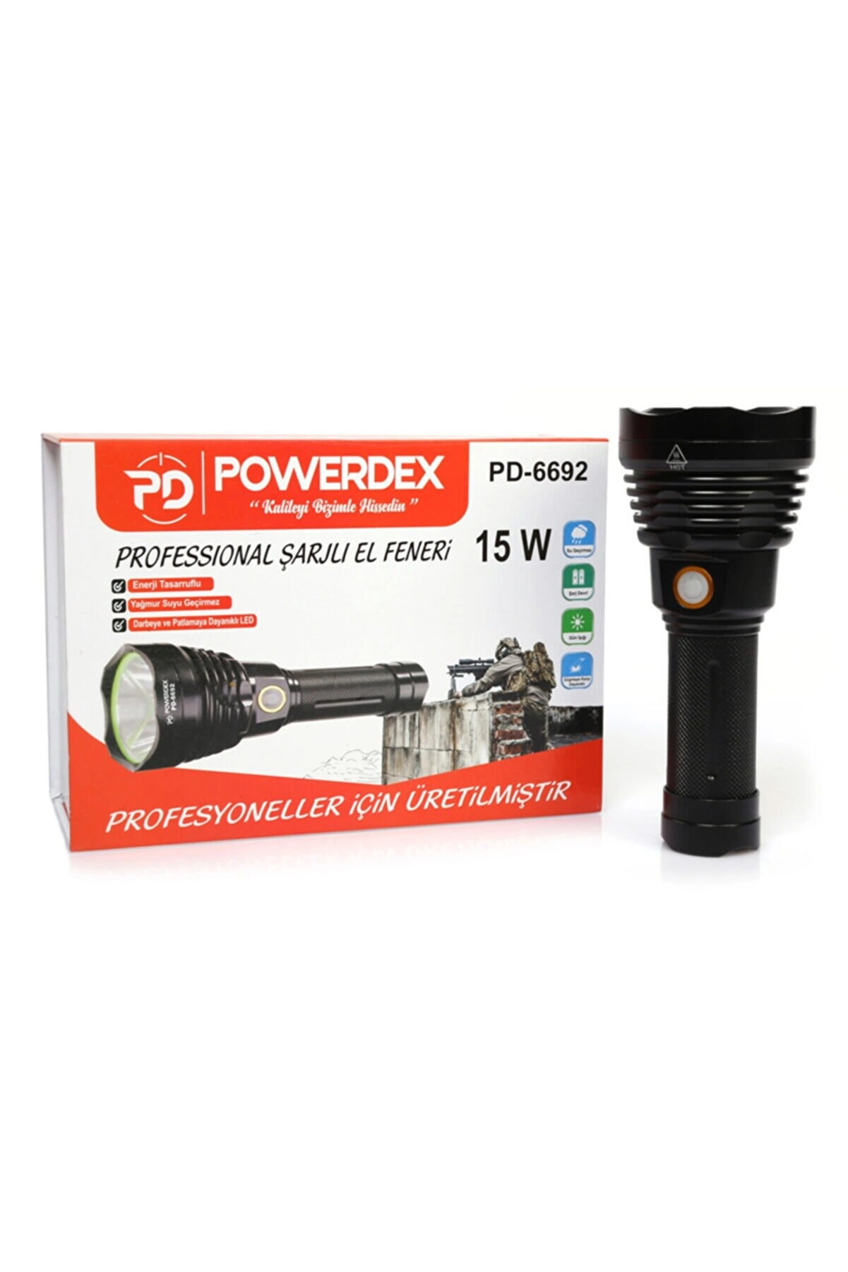 Powerdex Pd-6692 15 Watt 1000 Lümen Profesyonel Şarjlı El Feneri 3 Powerdex Pd-6692 15 Watt 1000 Lümen Profesyonel Şarjlı El Feneri - Görsel 3