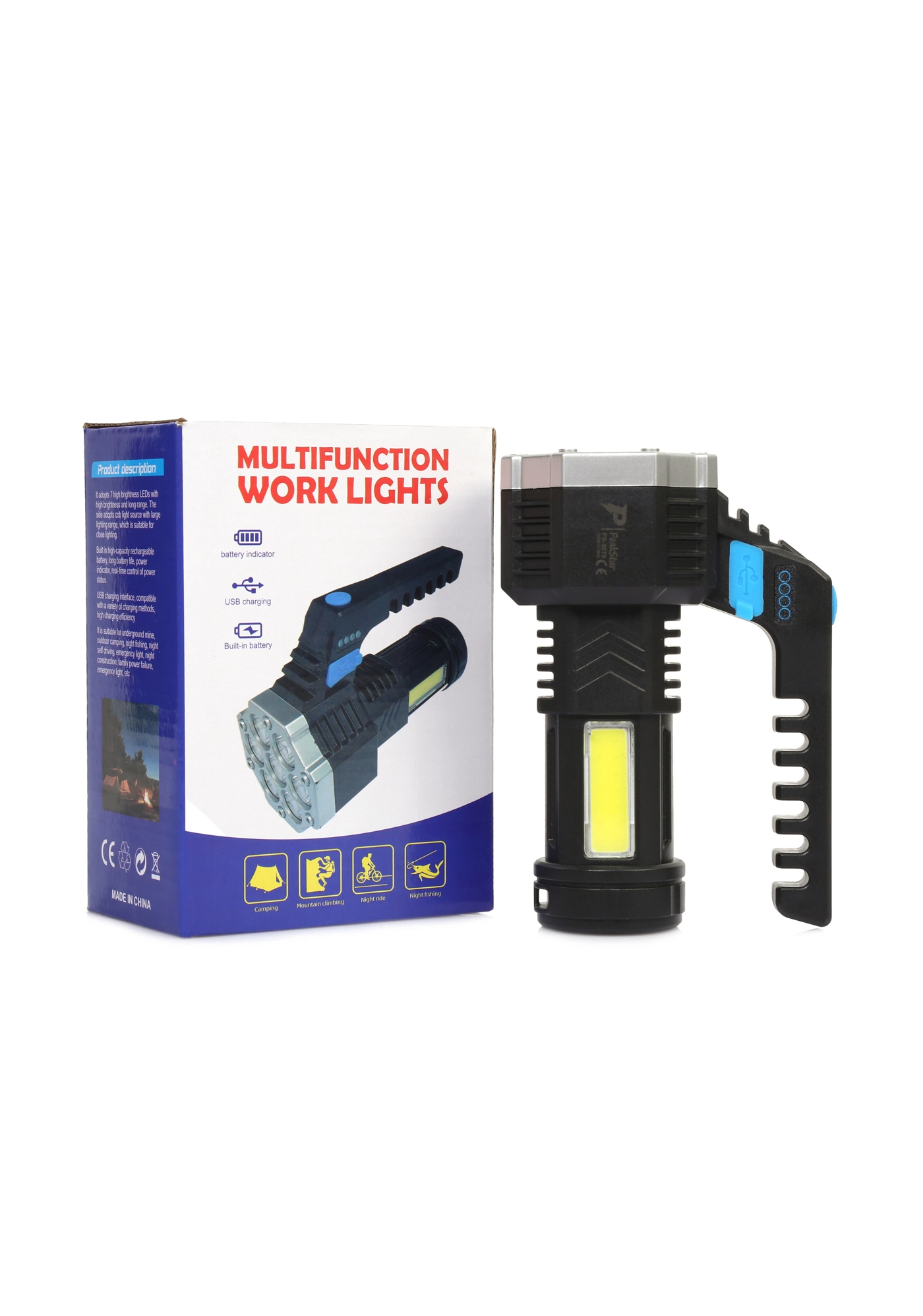 Ps-3879 Usb Şarj Göstergeli Şarj Edilebilir 7*xpe +cob Led El Feneri 2 Ps-3879 Usb Şarj Göstergeli Şarj Edilebilir 7*xpe +cob Led El Feneri - Görsel 2