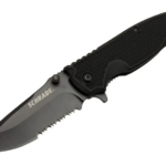 Schrade 5-1 Siyah Kamp Çakı 20cm- Yarı Otomatik, Testere Detaylı, Kemerlikli