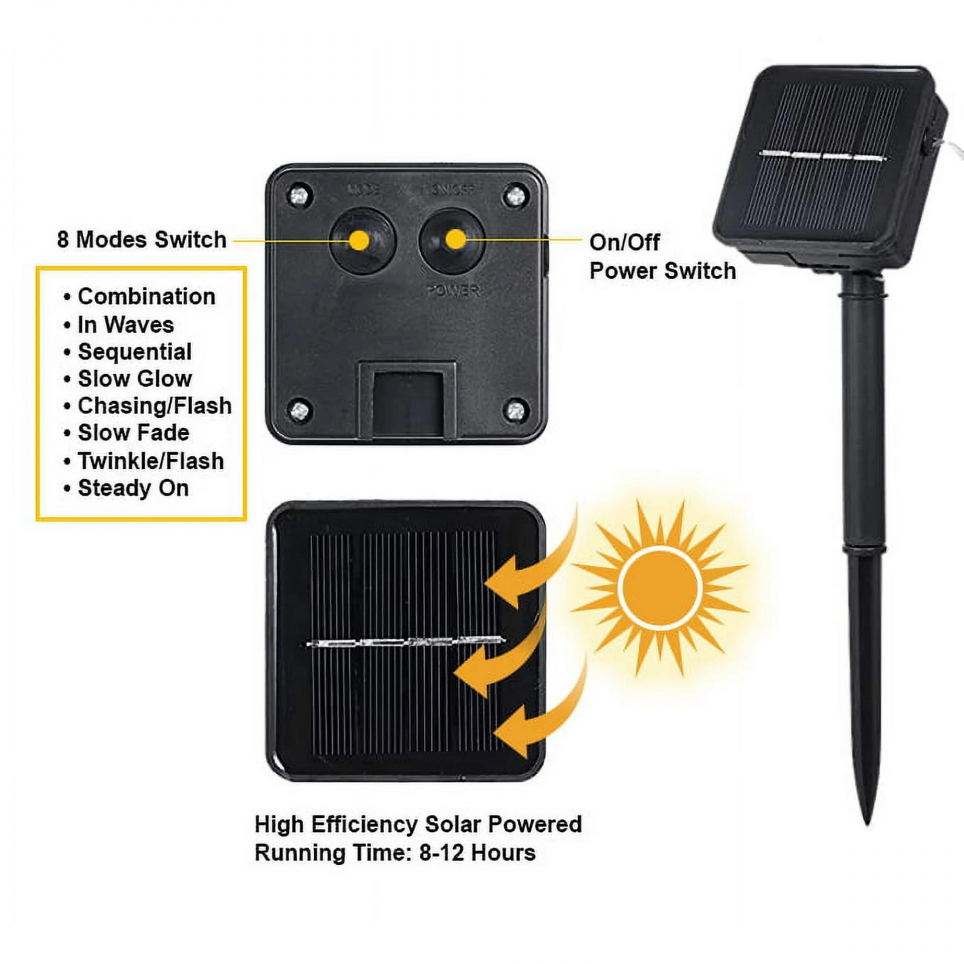 Solar Güneş Enerjili Gün Işığı 100led 2 Solar Güneş Enerjili Gün Işığı 100led - Görsel 2