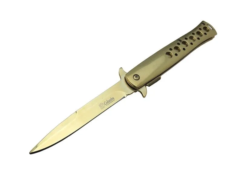 Tac-force 1111a T-lite Gold Kamp / Av Çakısı 23cm- Yarı Otomatik, Metal Sap, Kemerlikli 1 Tac-force 1111a T-lite Gold Kamp / Av Çakısı 23cm- Yarı Otomatik, Metal Sap, Kemerlikli