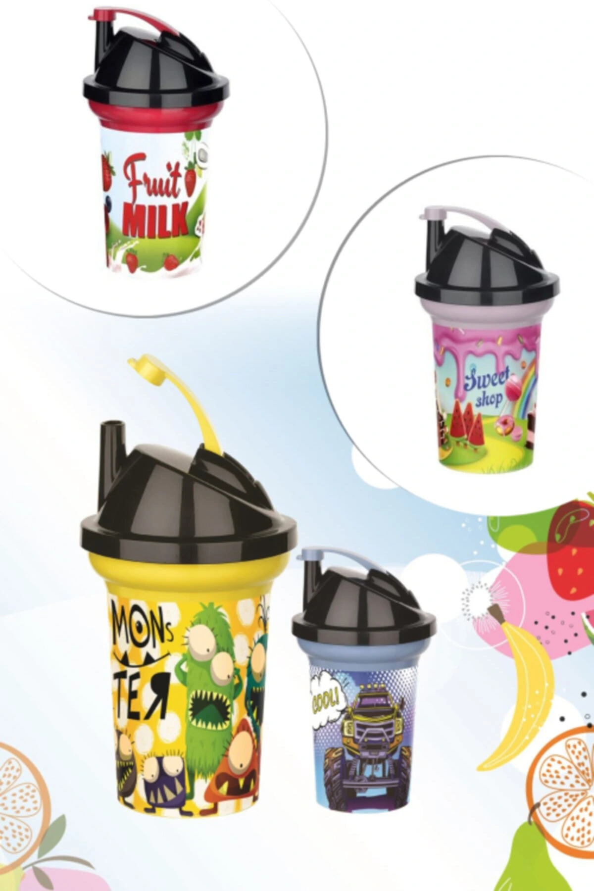 Tedy Pipetli Çocuk Içecek Bardağı Desenli Bardak 300ml 2 Tedy Pipetli Çocuk Içecek Bardağı Desenli Bardak 300ml - Görsel 2