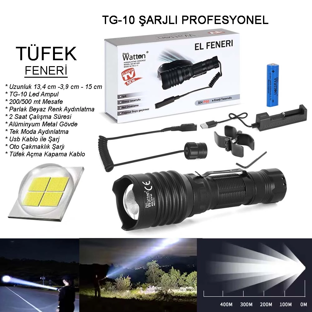 Tg-10 Şarjlı Profesyonel Av Feneri Wt-620 1 Tg-10 Şarjlı Profesyonel Av Feneri Wt-620