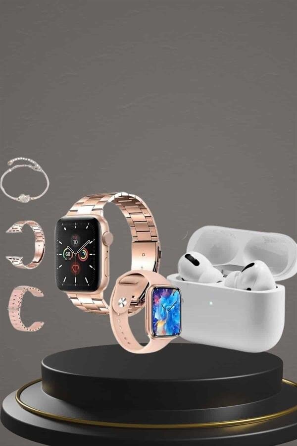 3 Kordonlu Pembe Amoled Ekran Akıllı Saat ve Yeni Nesil Pro Kablosuz Bluetooth Kulaklık ANC/ENC 5 3 Kordonlu Pembe Amoled Ekran Akıllı Saat ve Yeni Nesil Pro Kablosuz Bluetooth Kulaklık ANC/ENC - Görsel 5