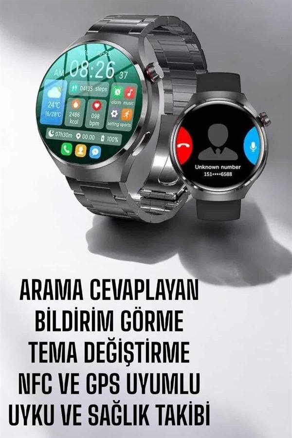 Akıllı Saat Metal Kordonlu GPS ve NFC Uyumlu Arama Cevaplayan 5 Akıllı Saat Metal Kordonlu GPS ve NFC Uyumlu Arama Cevaplayan - Görsel 5