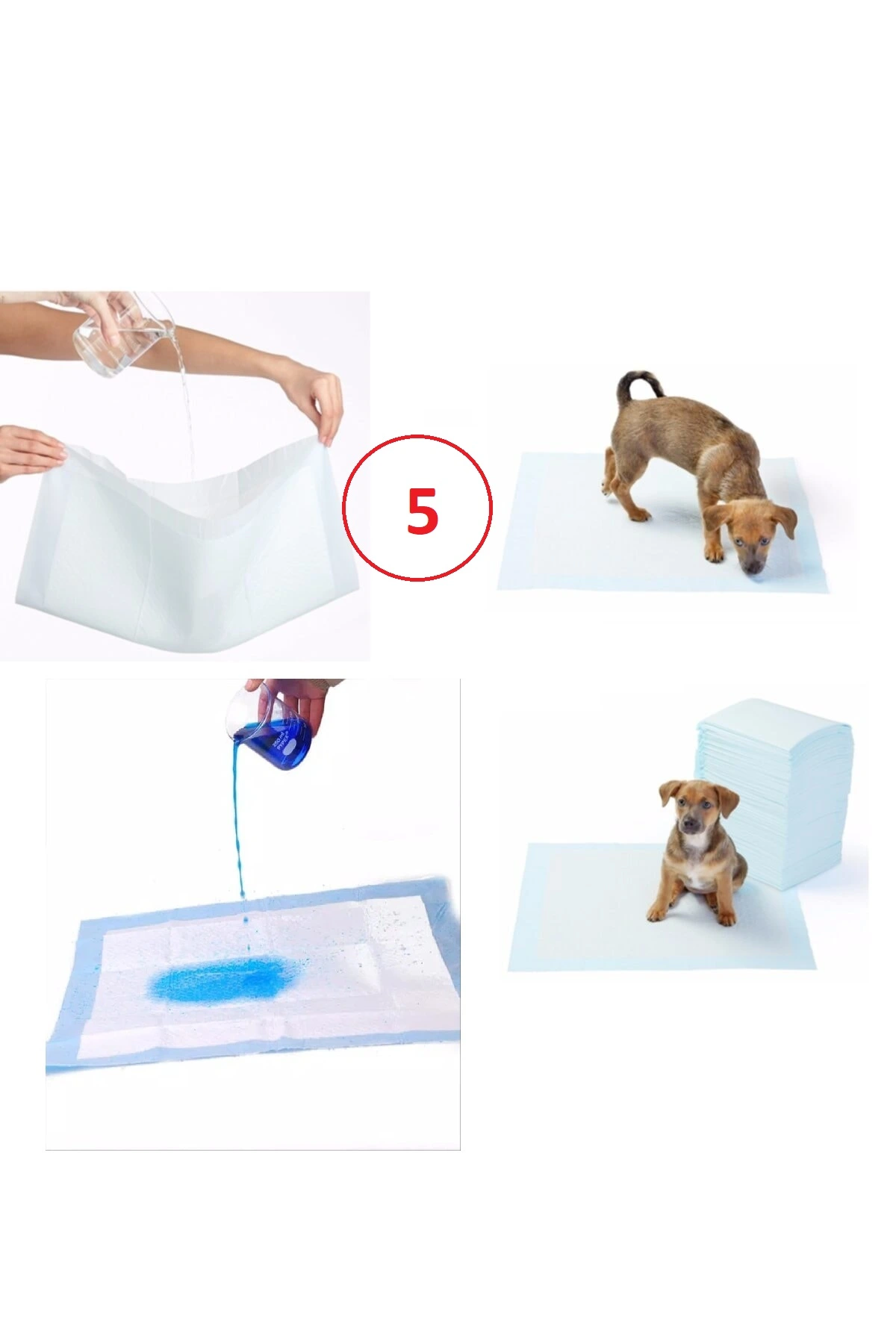 Yıkanabilir Köpek Çiş Pedi - 90 X 60 Cm 5li Paket 1 Yıkanabilir Köpek Çiş Pedi - 90 X 60 Cm 5li Paket