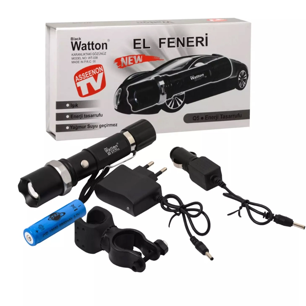 Zoomlu Şarjlı El Feneri En Uygun Fiyata Wt-038 5 Zoomlu Şarjlı El Feneri En Uygun Fiyata Wt-038 - Görsel 5