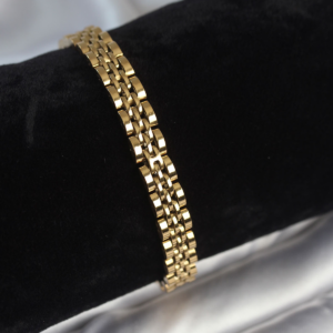 316L Çelik 7 mm Kalınlıkta Gold Renkli Erkek Bileklik 5886