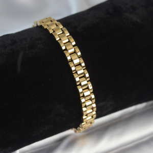 316L Çelik Gold Renk 7 mm Kalınlık Erkek Bileklik 5886