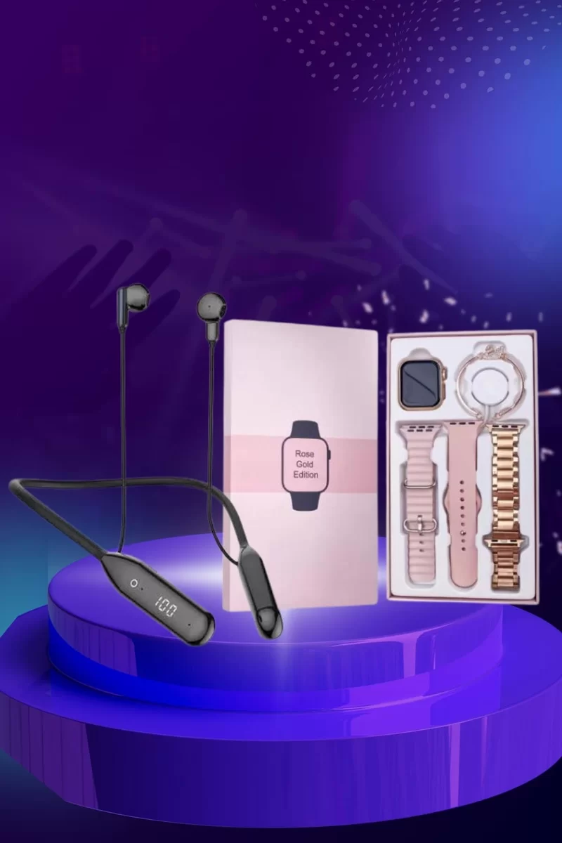 Kablolu Bluetooth Kulaklık ve Kadınlara Özel Bileklik Hediyeli Yeni Nesil Akıllı Saat 3 Kordonlu 5 Kablolu Bluetooth Kulaklık ve Kadınlara Özel Bileklik Hediyeli Yeni Nesil Akıllı Saat 3 Kordonlu - Görsel 5