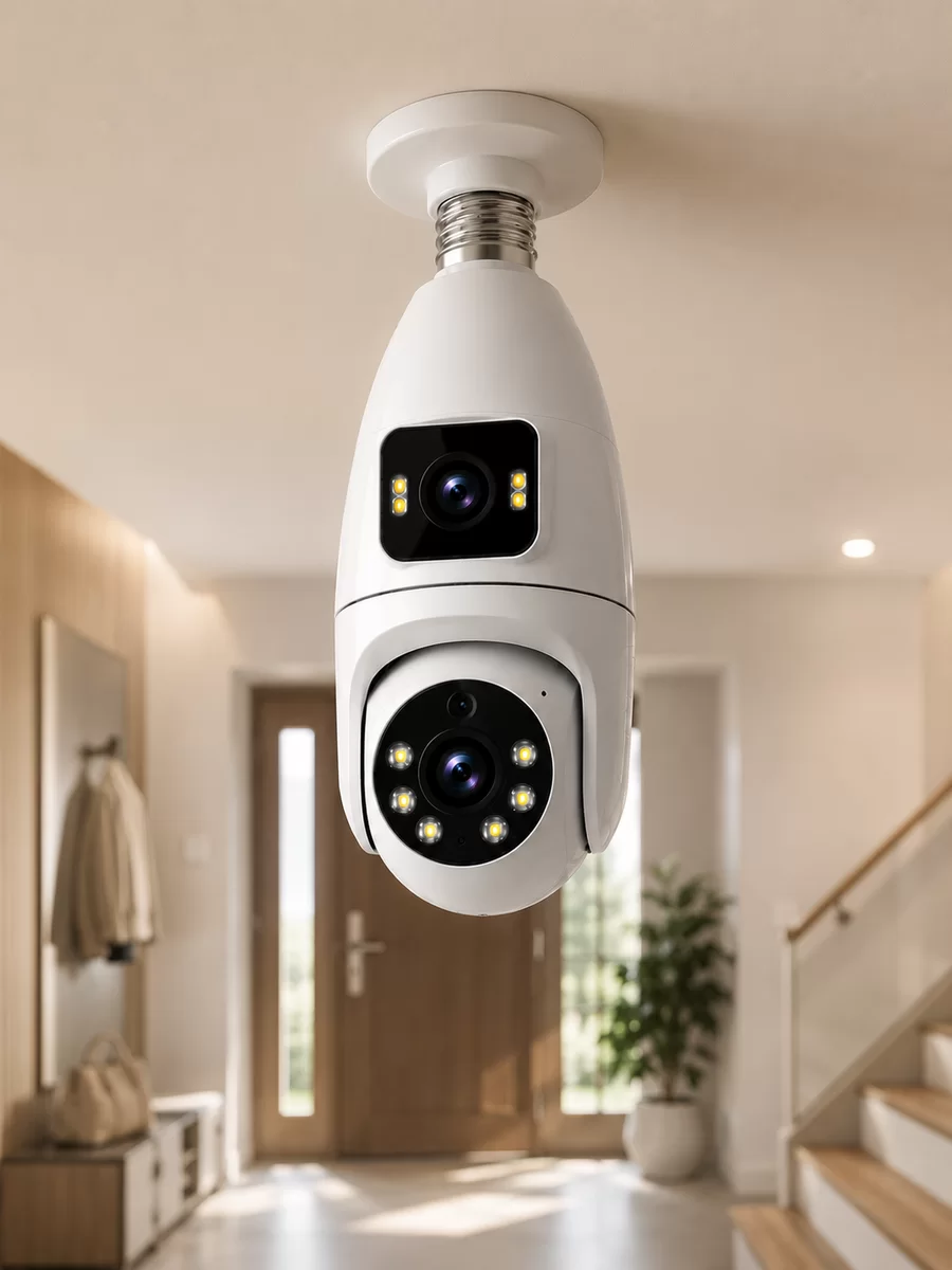 Wi-Fi Ampul Kamera Sistemi Gece Görüşlü Çift Lens 5 Wi-Fi Ampul Kamera Sistemi Gece Görüşlü Çift Lens - Görsel 5