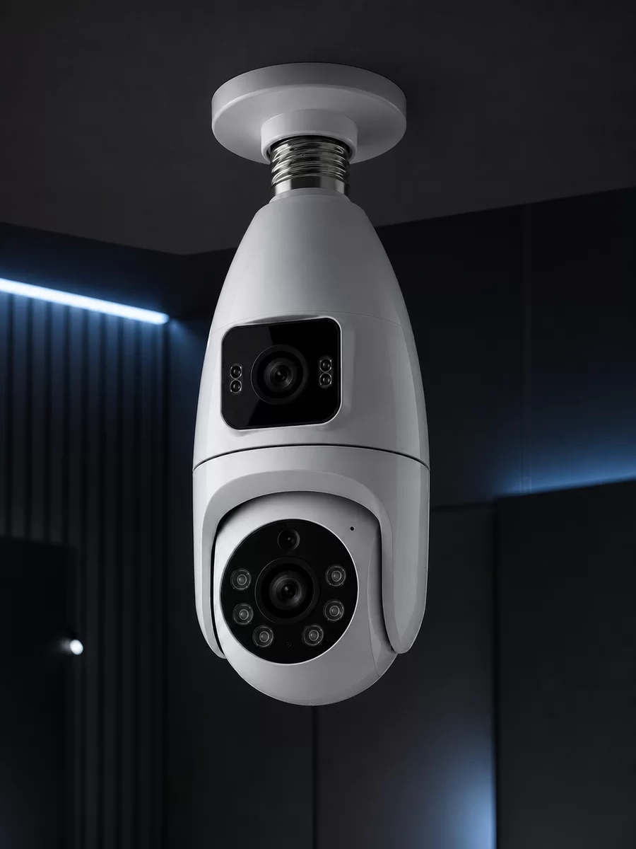 Wi-Fi Ampul Kamera Sistemi Gece Görüşlü Çift Lens 3 Wi-Fi Ampul Kamera Sistemi Gece Görüşlü Çift Lens - Görsel 3