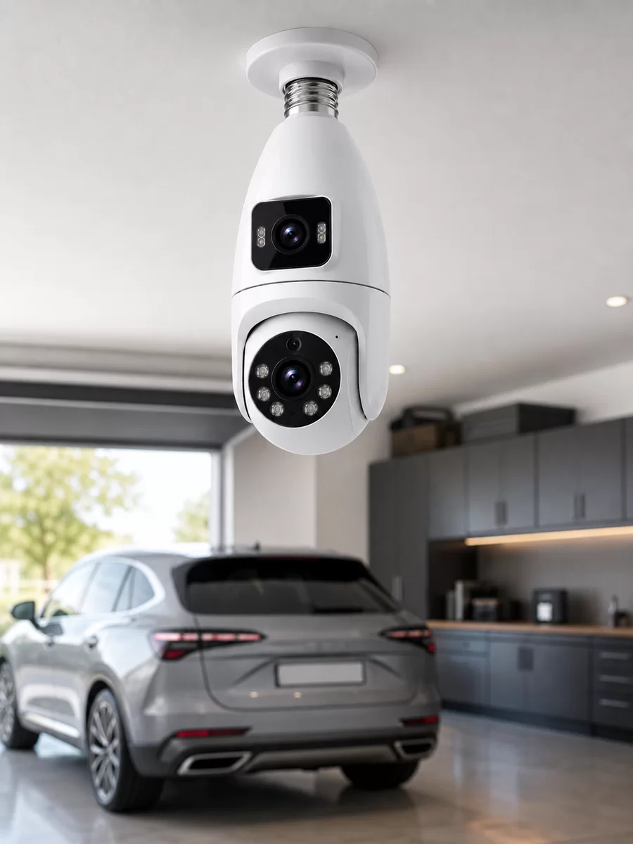 Wi-Fi Ampul Kamera Sistemi Gece Görüşlü Çift Lens 4 Wi-Fi Ampul Kamera Sistemi Gece Görüşlü Çift Lens - Görsel 4