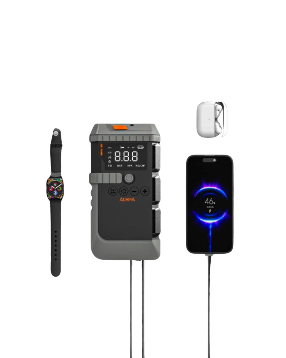 Akıllı Lastik Şişirme Kompresörü Akü Takviye Özellikli LED Fenerli Taşınabilir Güç Ünitesi 5 Akıllı Lastik Şişirme Kompresörü Akü Takviye Özellikli LED Fenerli Taşınabilir Güç Ünitesi - Görsel 5