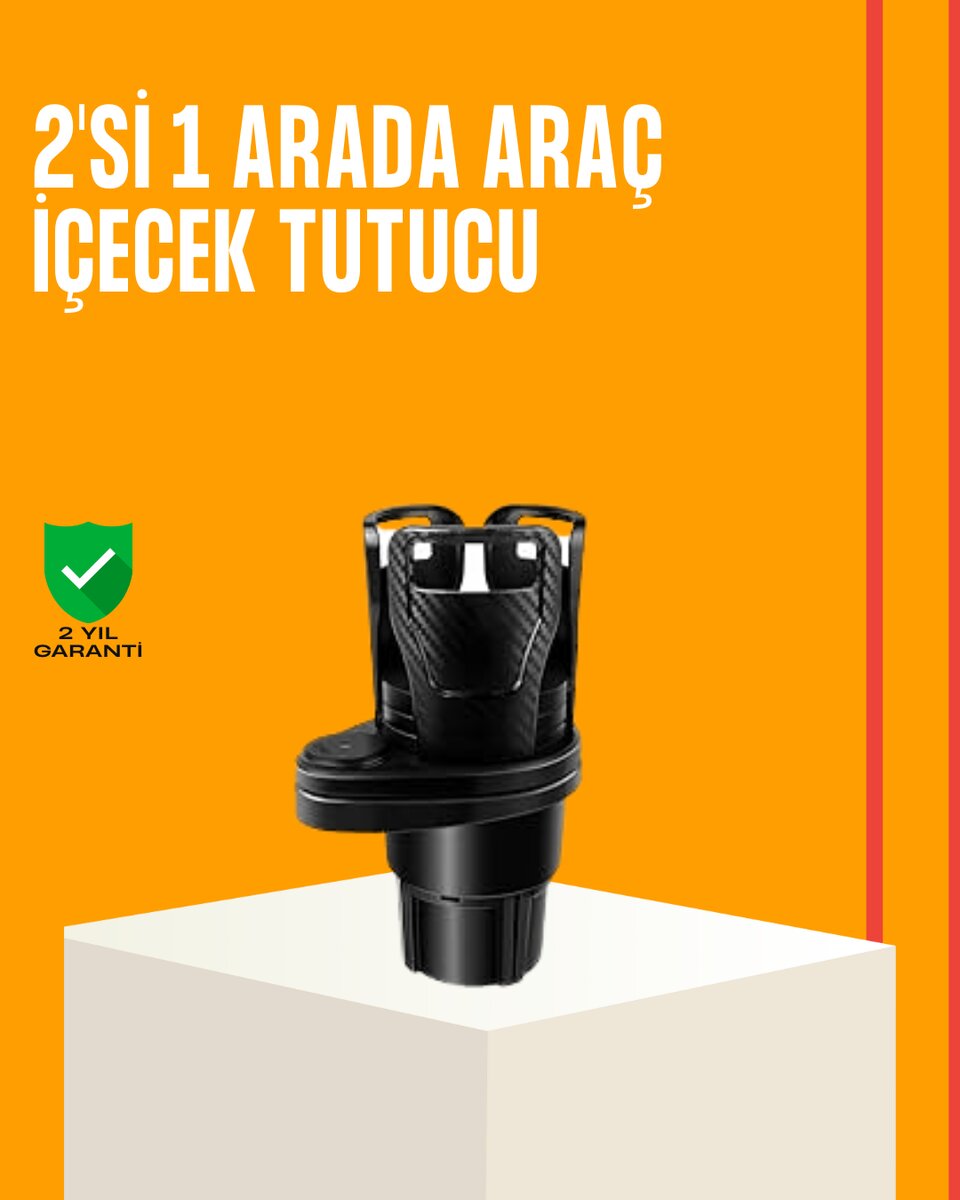 Oto Bardak Tutucu 360° Döner Çift Bölmeli Karbon Fiber Tasarım 1 Oto Bardak Tutucu 360° Döner Çift Bölmeli Karbon Fiber Tasarım