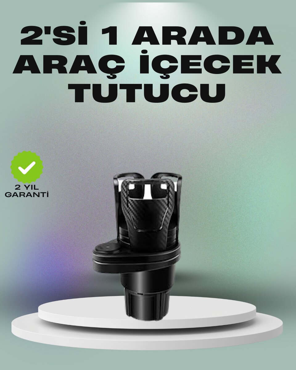 Araba Çift Bardak Tutucu 360° Dönebilen İkisi Bir Arada Ayarlanabilir 1 Araba Çift Bardak Tutucu 360° Dönebilen İkisi Bir Arada Ayarlanabilir