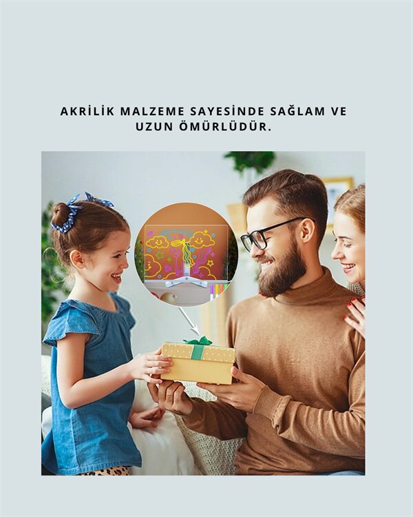 Dekoratif LED Yazı Tahtası – Silinebilir, Neon Kalemli, Planlama ve Hatırlatma İçin İdeal 5 Dekoratif LED Yazı Tahtası – Silinebilir, Neon Kalemli, Planlama ve Hatırlatma İçin İdeal - Görsel 5