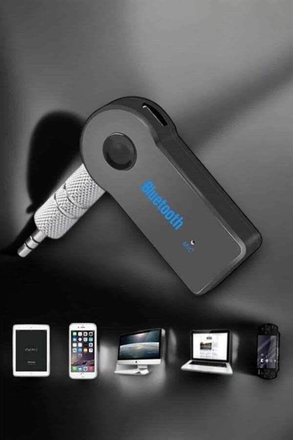 Kablosuz Bluetooth Aux Araç Kiti Siyah Hafıza Kartlı 5 Kablosuz Bluetooth Aux Araç Kiti Siyah Hafıza Kartlı - Görsel 5