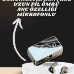 Aynalı Bluetooth Kulaklık ve 7 Kordonlu Akıllı Saat Dijital Göstergeli Uzun Pil Ömrü