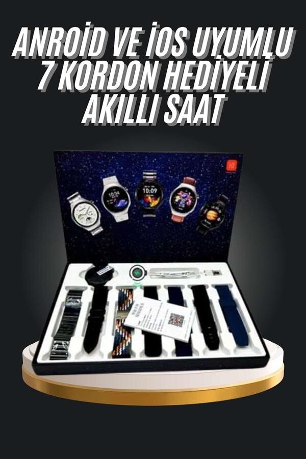 7 Kordonlu Akıllı Saat Siyah Kasa Dokunmatik Ekran Uyku ve Sağlık Takibi 2 7 Kordonlu Akıllı Saat Siyah Kasa Dokunmatik Ekran Uyku ve Sağlık Takibi - Görsel 2